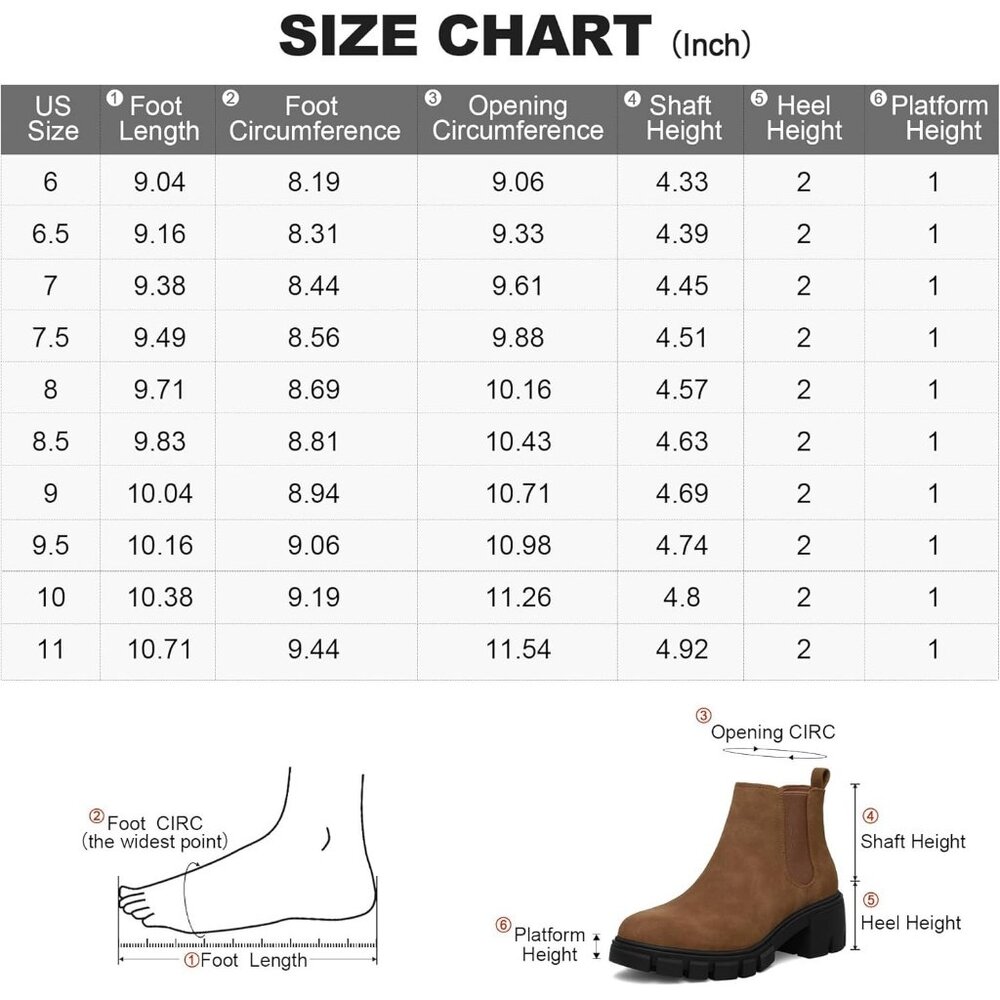 mysoft Women's Platform Chelsea Boots Lug Sole Slip On Chunky Block Heel - Picture 7 of 7